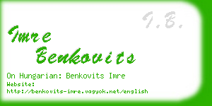 imre benkovits business card